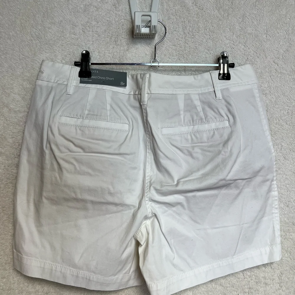 Talbots White Bermuda Shorts Tailored Cotton Blend - Picture 3 of 7
